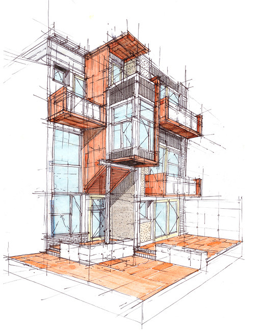建筑方案設(shè)計(jì)中的手繪藝術(shù) 水彩馬克筆手繪效果圖與快題設(shè)計(jì)圖集探析